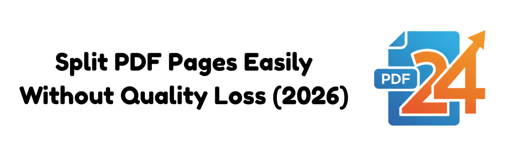 Icon depicting a pair of scissors cutting a large PDF document into smaller, separate pages